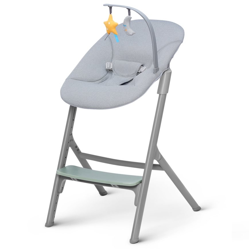 KINDERKRAFT SELECT - Детский обеденный стул 3в1 LIVY Premium Olive зеленый + шезлонг CALMEE