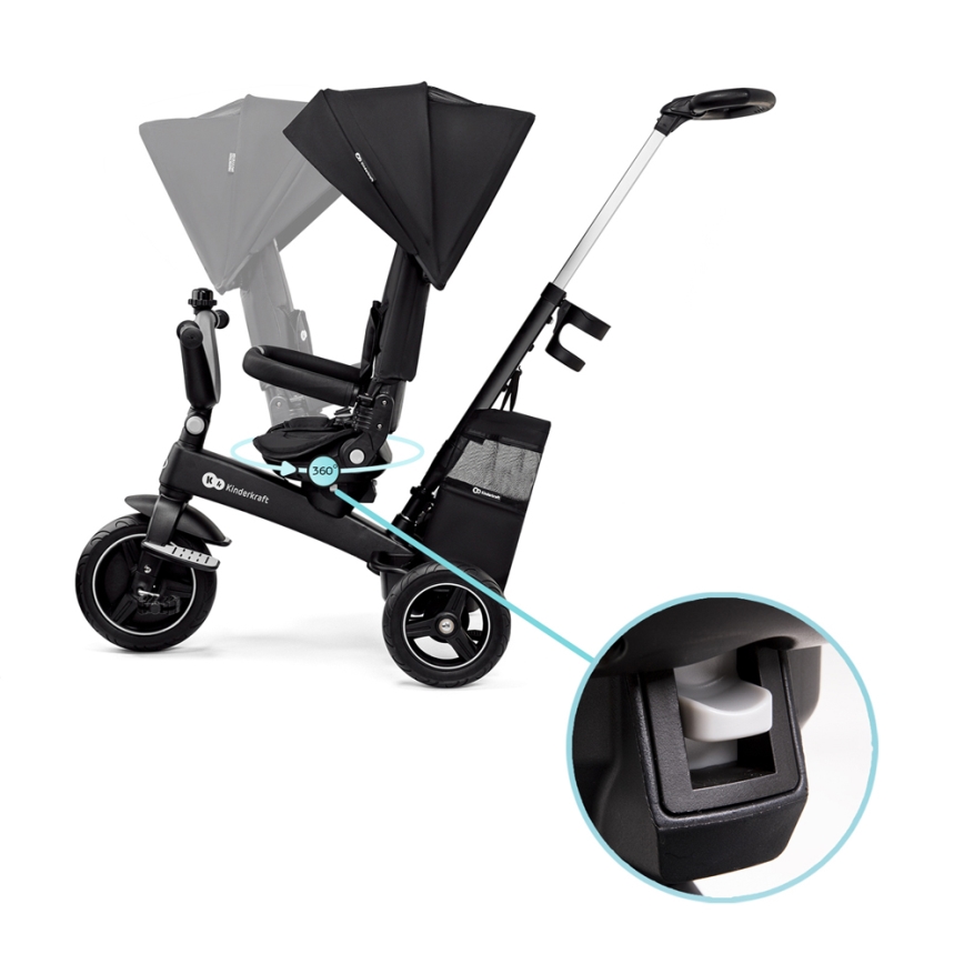 KINDERKRAFT SELECT - Детский трехколесный велосипед 5в1 EASYTWIST Premium черный