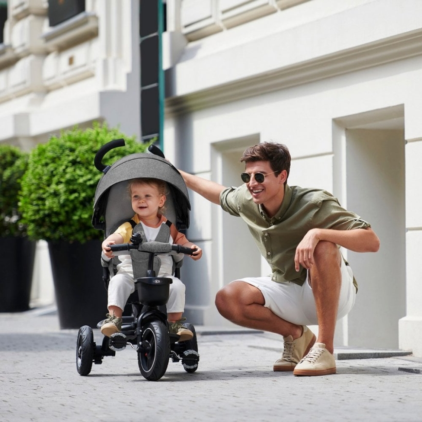 KINDERKRAFT - Детский трехколесный велосипед 5в1 SPINSTEP серый