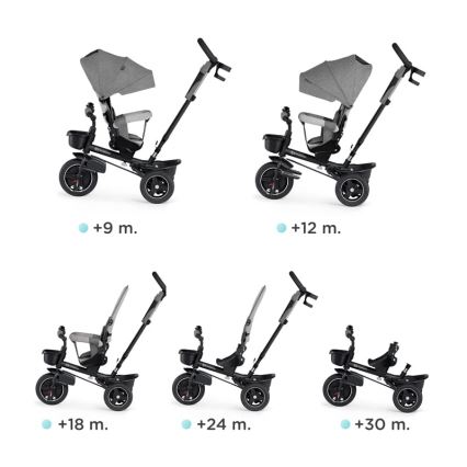 KINDERKRAFT - Детский трехколесный велосипед 5в1 SPINSTEP серый