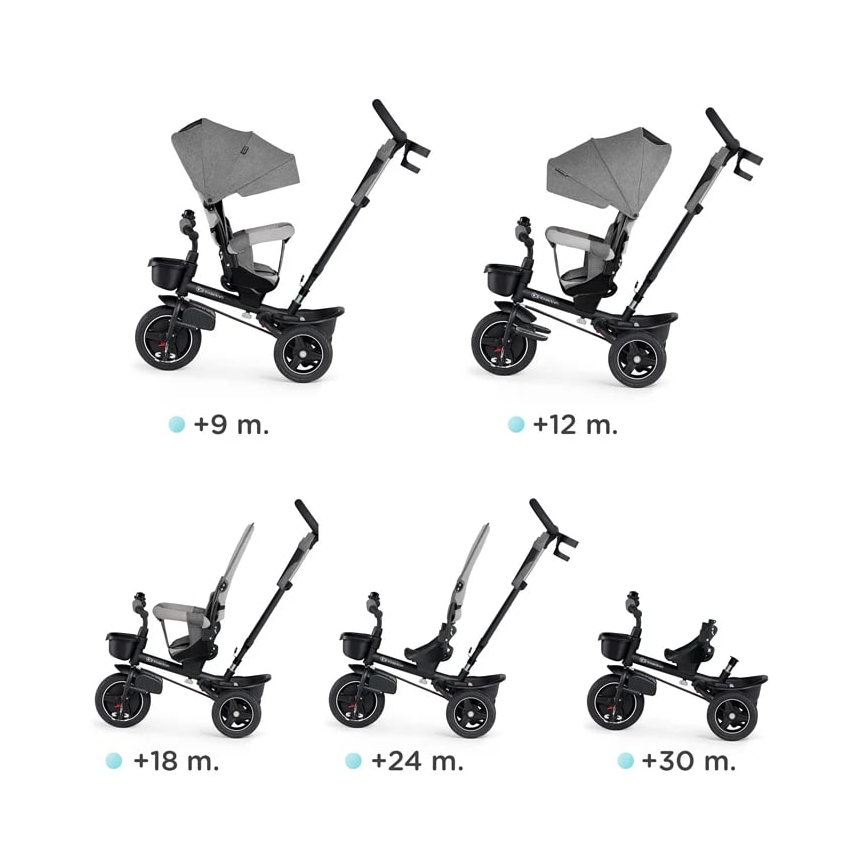 KINDERKRAFT - Детский трехколесный велосипед 5в1 SPINSTEP серый