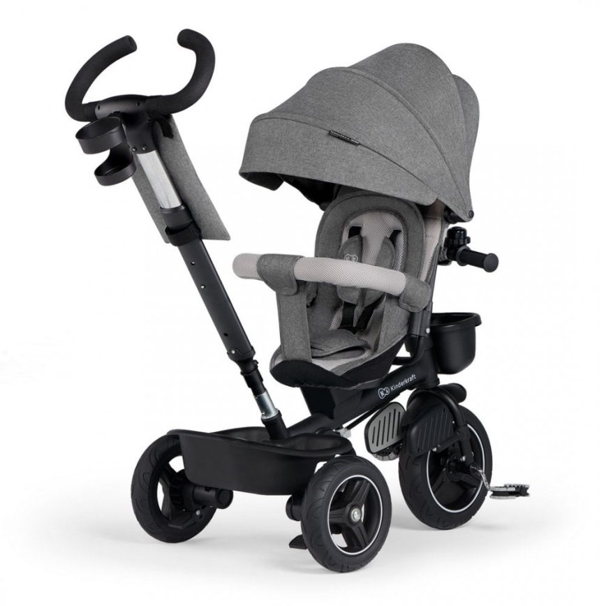 KINDERKRAFT - Детский трехколесный велосипед 5в1 SPINSTEP серый