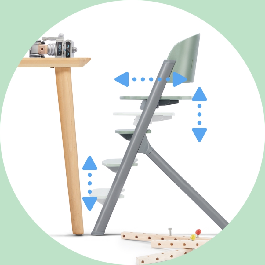 KINDERKRAFT SELECT - Дитяче харчове крісло 3в1 LIVY Premium Оливково-зелений