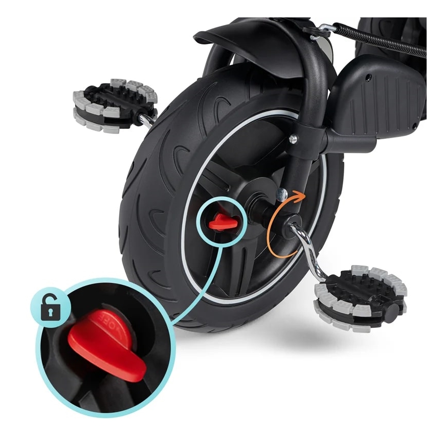 KINDERKRAFT - Дитячий триколісний велосипед 5в1 SPINSTEP сірий