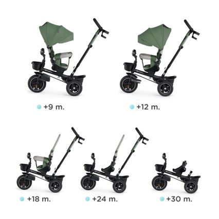 KINDERKRAFT SELECT - Дитячий триколісний велосипед SPINSTEP Premium зелений