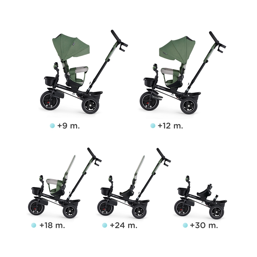 KINDERKRAFT SELECT - Дитячий триколісний велосипед SPINSTEP Premium зелений