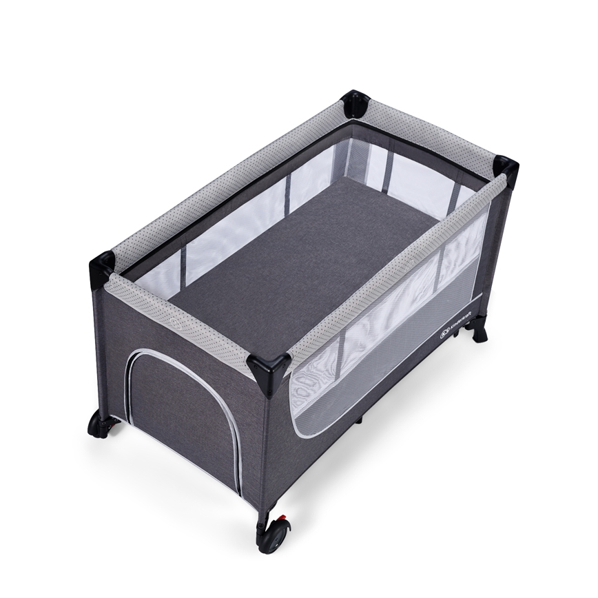 KINDERKRAFT SELECT - Дорожная кроватка LEODY серый