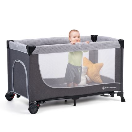 KINDERKRAFT SELECT - Дорожная кроватка LEODY серый