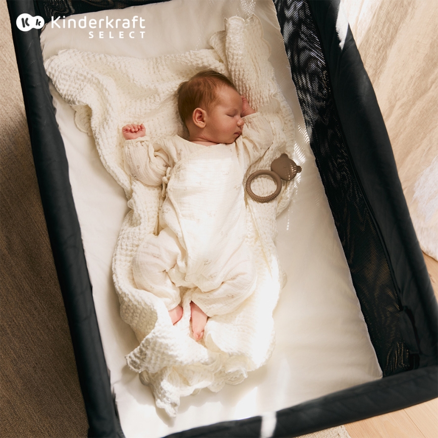 KINDERKRAFT SELECT - Дорожнє ліжечко MOON DREAM чорний