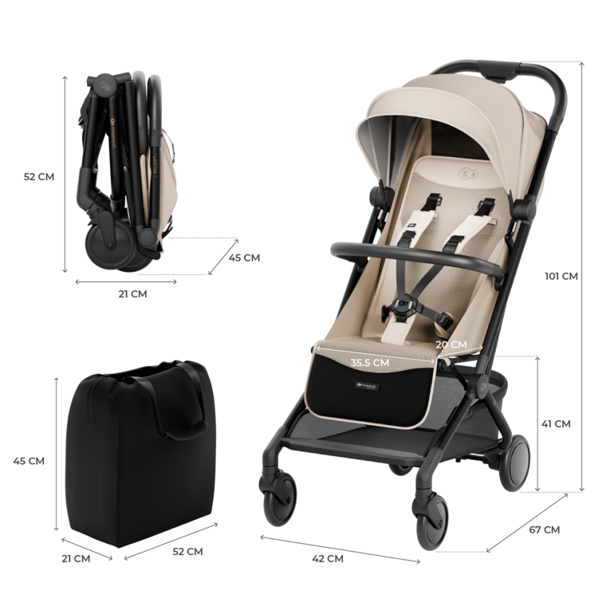 KINDERKRAFT SELECT - Прогулянковий візок PILOT 2 бежевий