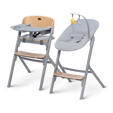 KINDERKRAFT SELECT - Стільчик для годування 3в1 LIVY Premium дуб + шезлонг CALMEE
