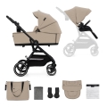 KINDERKRAFT SELECT - Комбинированная коляска 2 в 1 YOXI Песочно-бежевый