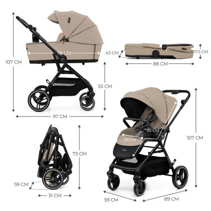 KINDERKRAFT SELECT - Комбінована коляска 2в1 YOXI Sand beige