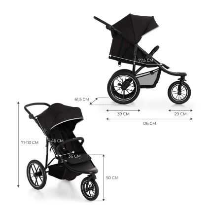 KINDERKRAFT - Спортивна дитяча коляска HELSI2 чорний