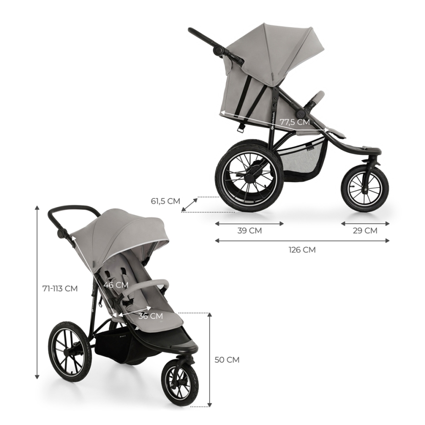 KINDERKRAFT - Спортивная коляска HELSI2 серая