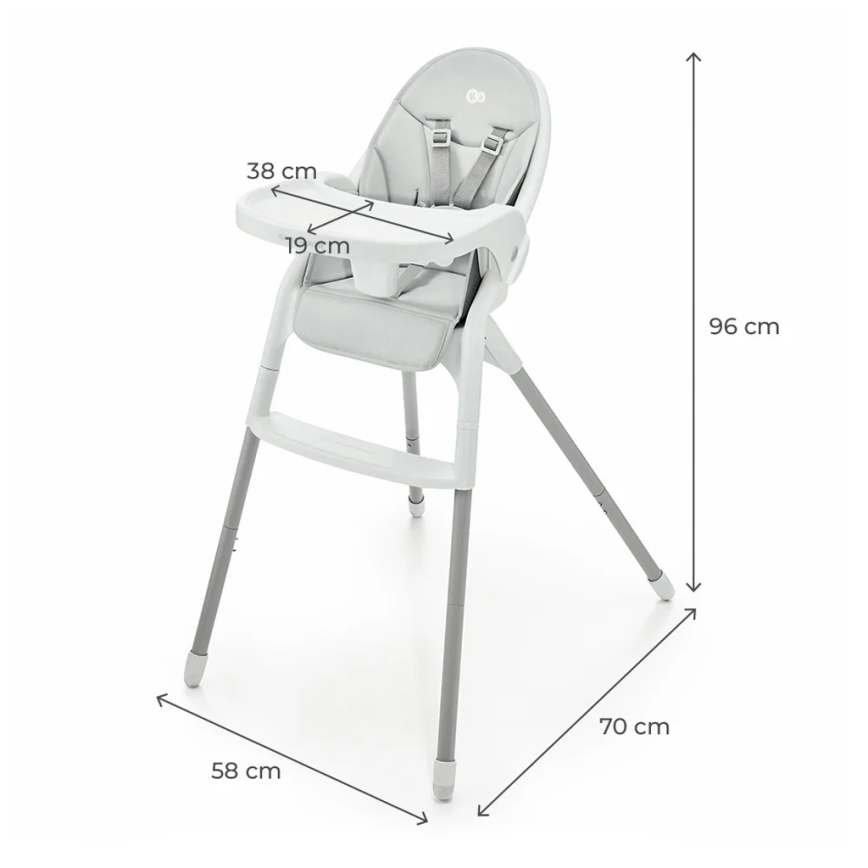 KINDERKRAFT - Стільчик для годування 2в1 DINNLY сірий