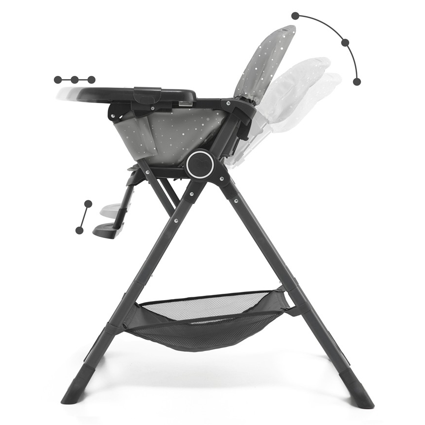 KINDERKRAFT - Стільчик для годування FOLDEE сірий