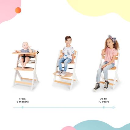 KINDERKRAFT - Стільчик для годування ENOCK з подушками сірий/білий