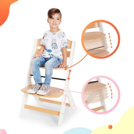 KINDERKRAFT - Стільчик для годування ENOCK з подушками сірий/білий