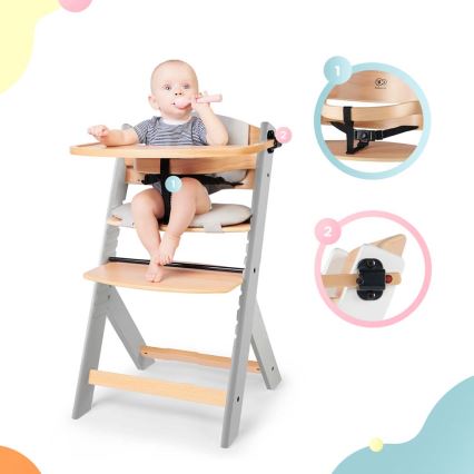 KINDERKRAFT - Стільчик для годування з оббивкою ENOCK сірий