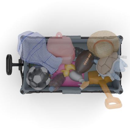 KINDERKRAFT - Складаний перевізний візок WAGON ROLLSTER сірий