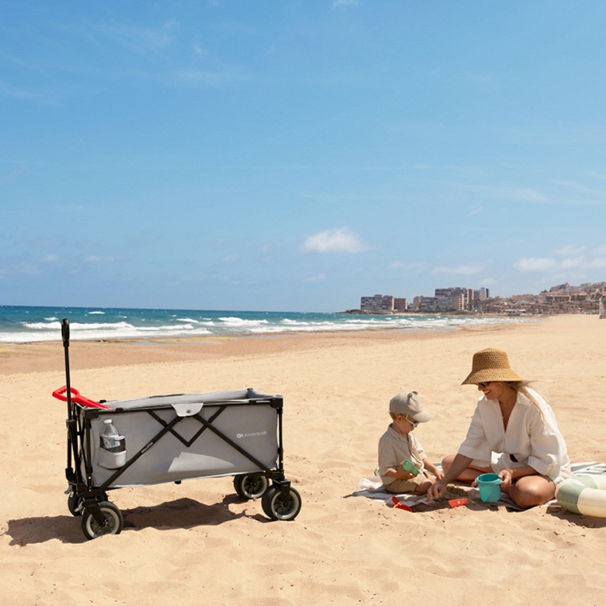 KINDERKRAFT - Складная транспортная тележка WAGON ROLLSTER серая