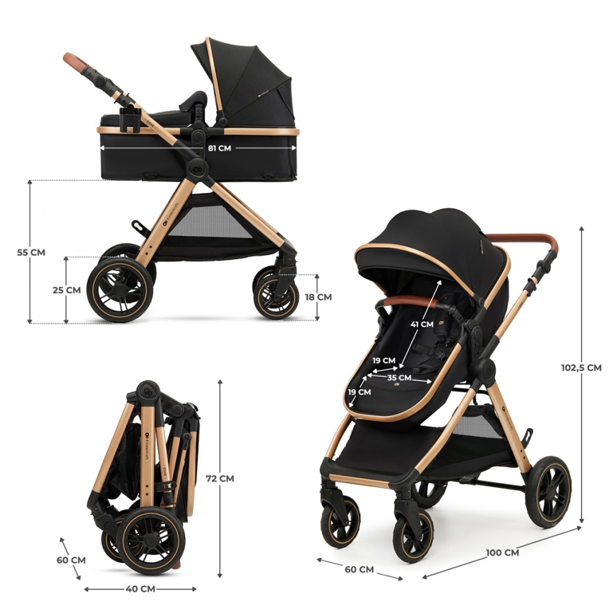 KINDERKRAFT - Универсальная коляска 3в1 ESME Pure черный + автокресло MINK PRO