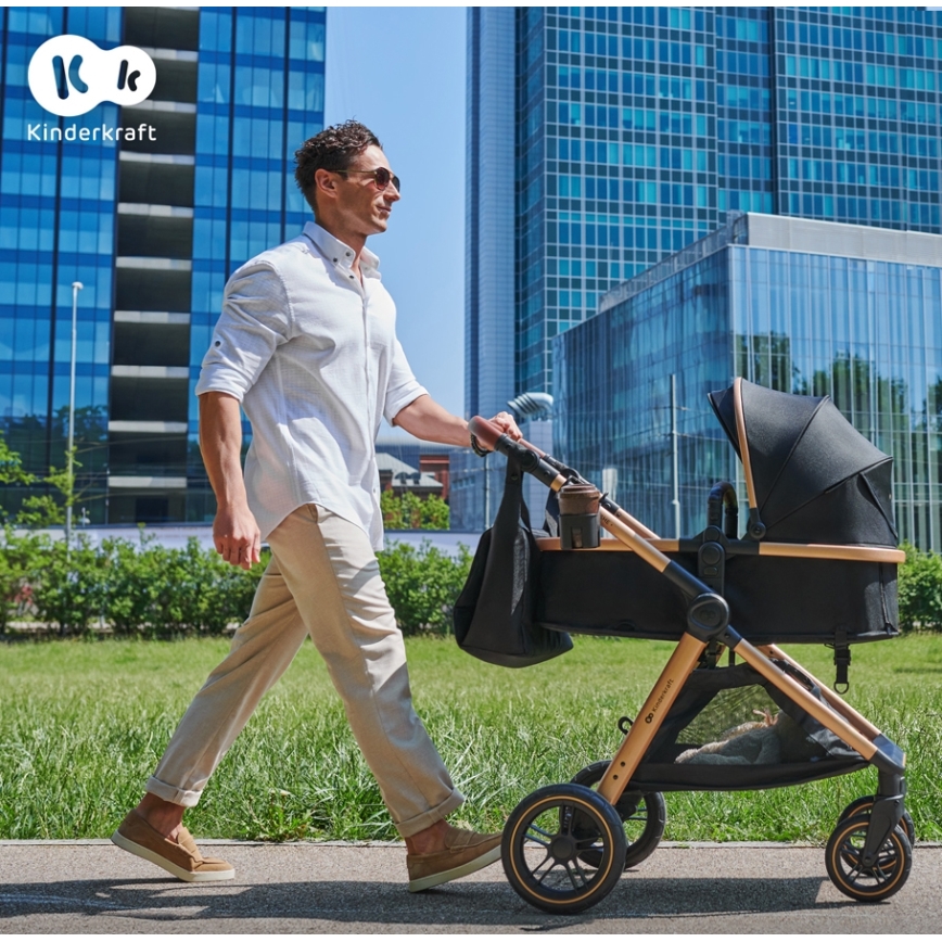 KINDERKRAFT - Универсальная коляска 3в1 ESME Pure черный + автокресло MINK PRO