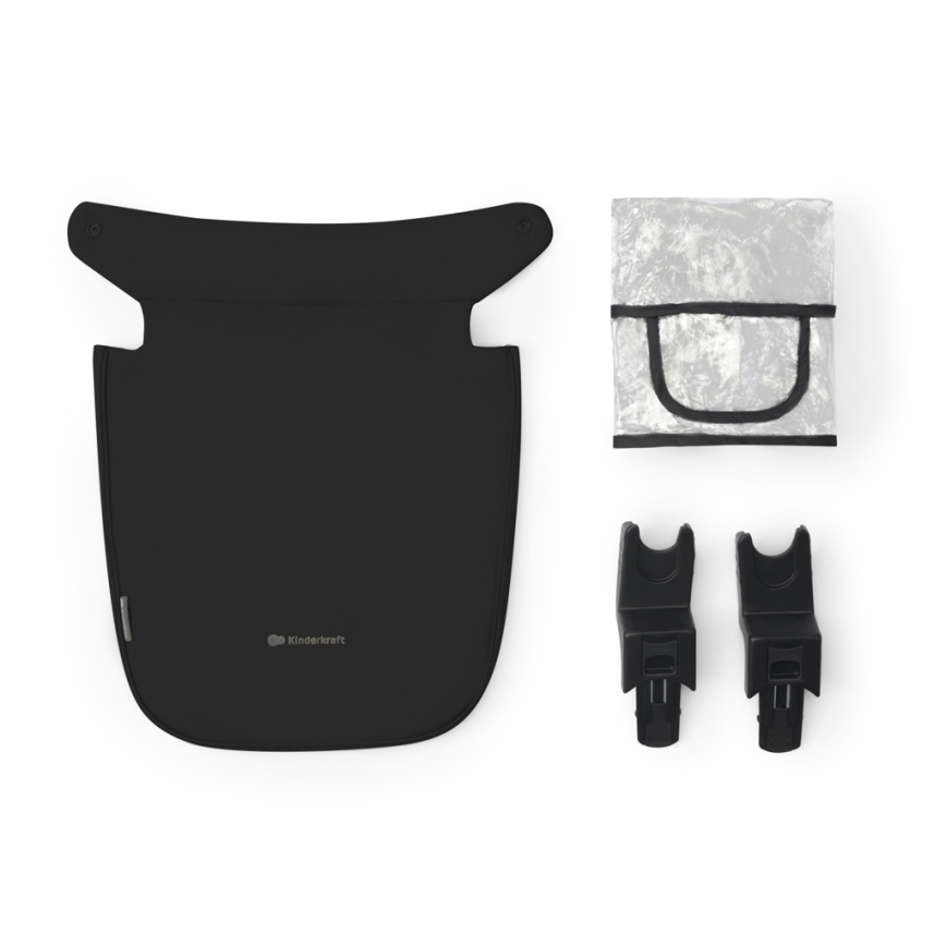 KINDERKRAFT - Универсальная коляска 3в1 NEWLY Classic черный + автокресло MINK PRO