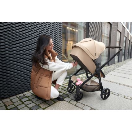 KINDERKRAFT - Универсальная коляска 3в1 NEWLY Sand бежевый + автокресло MINK PRO