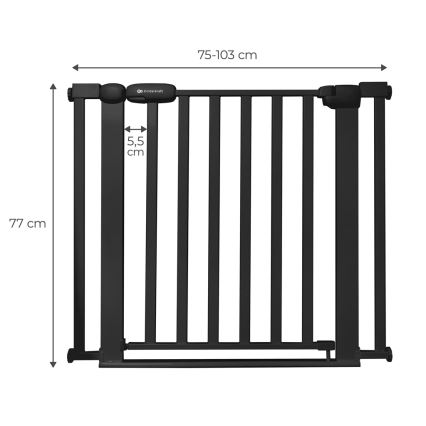 KINDERKRAFT - Захисний бар'єр LOCK&GO 75-103 см чорний