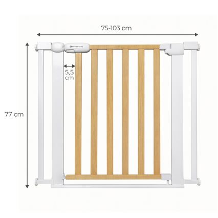 KINDERKRAFT - Захисний бар'єр LOCK&GO 75-103 см сосна