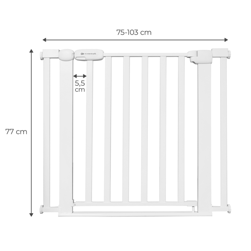 KINDERKRAFT - Защитный барьер LOCK&GO 75-103 см белый