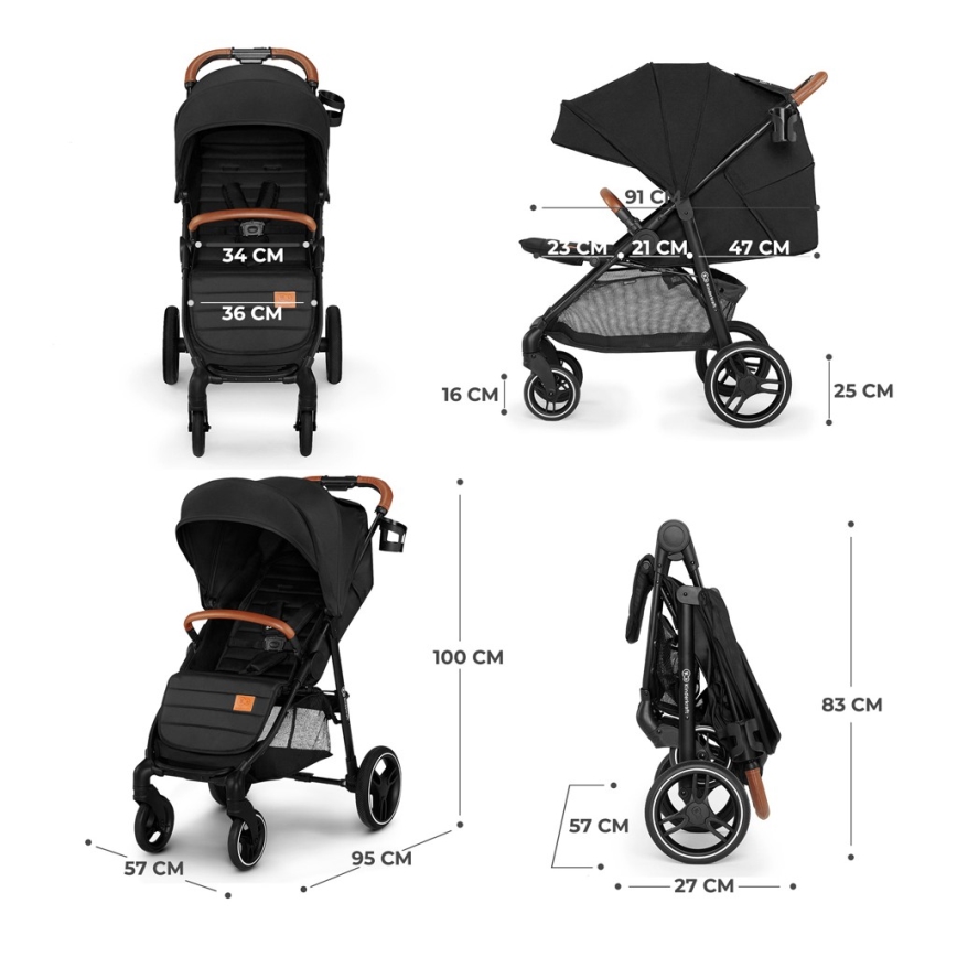 KINDERKRAFT - Коляска GRANDE PLUS черный