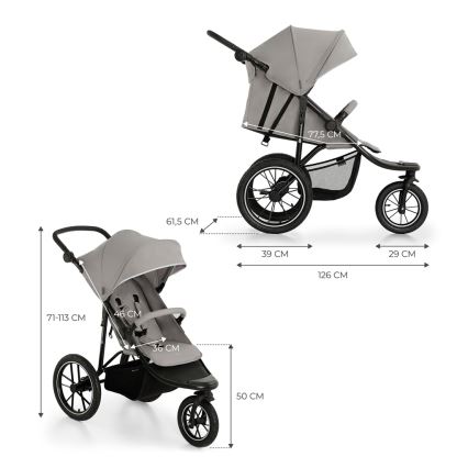 KINDERKRAFT - Коляска HELSI2 серый