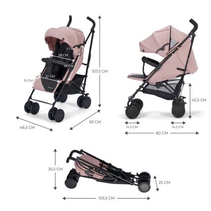 KINDERKRAFT - Коляска SIESTA Pink принцесса