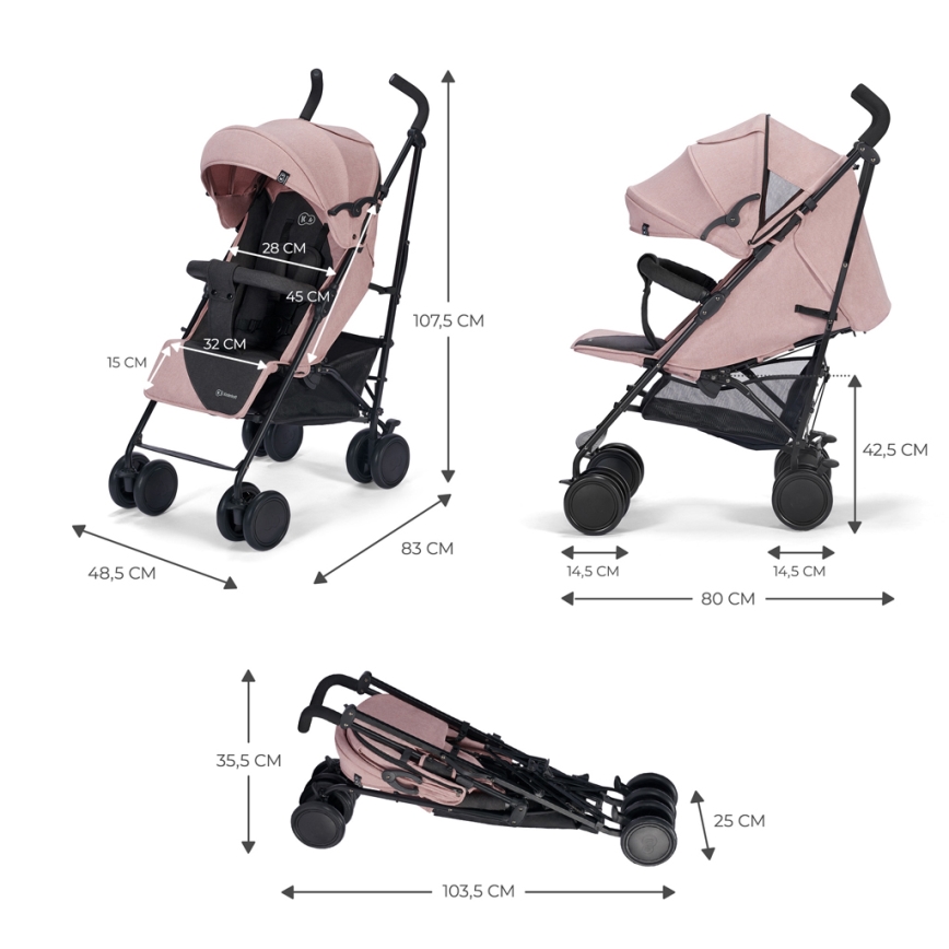 KINDERKRAFT - Коляска SIESTA Pink принцесса