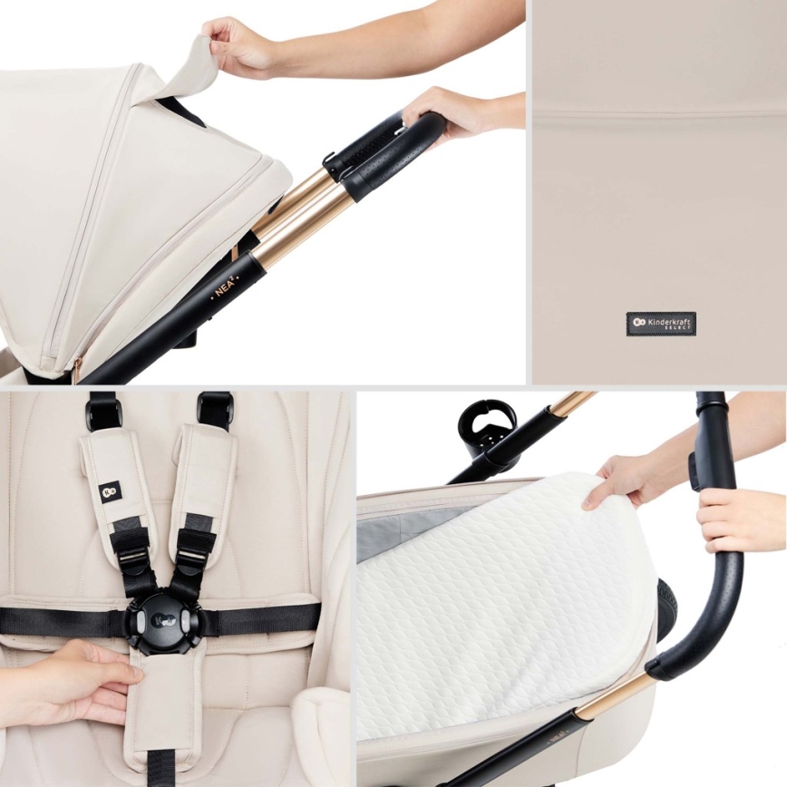 KINDERKRAFT - Комбинированная коляска 2 в 1 NEA 2 Dune Whisper Bizuu