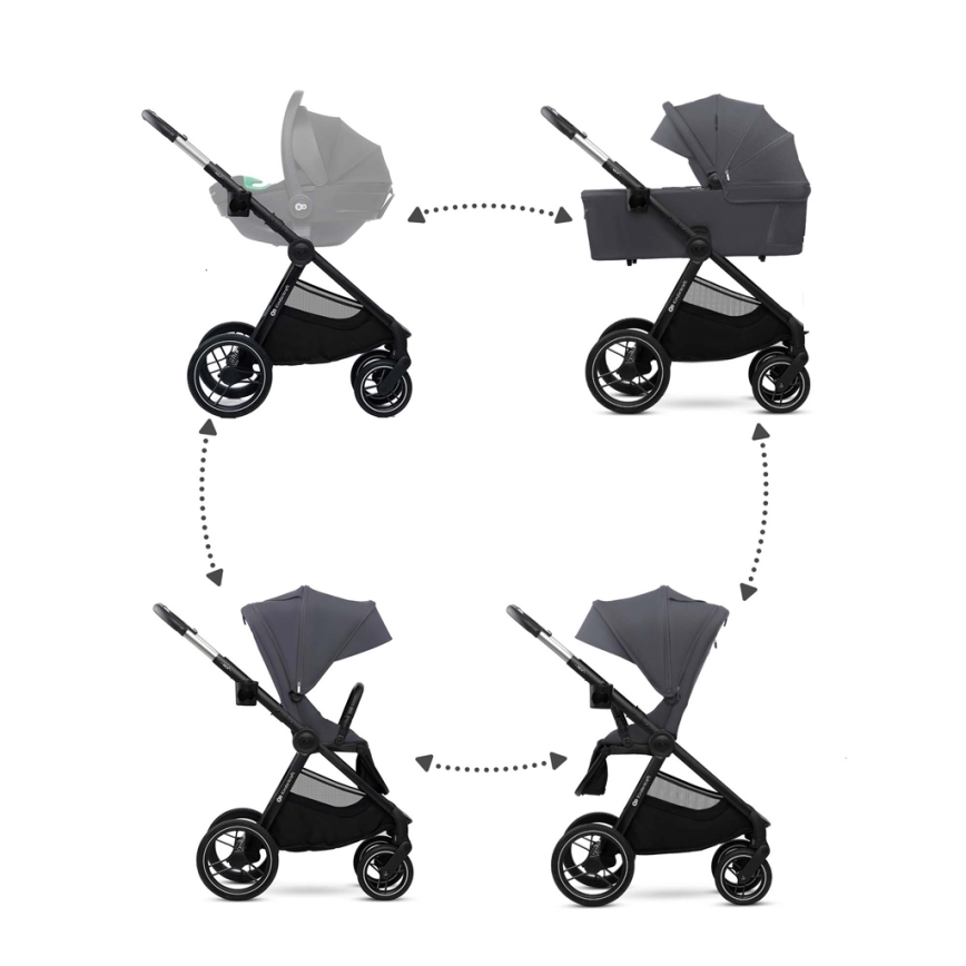 KINDERKRAFT - Комбінована коляска 2в1 NEA 2 Dark grey