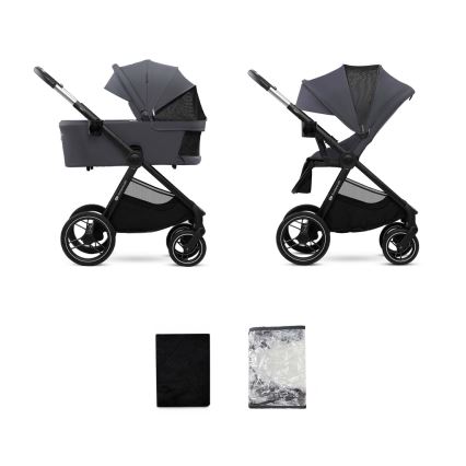 KINDERKRAFT - Комбінована коляска 2в1 NEA 2 Dark grey