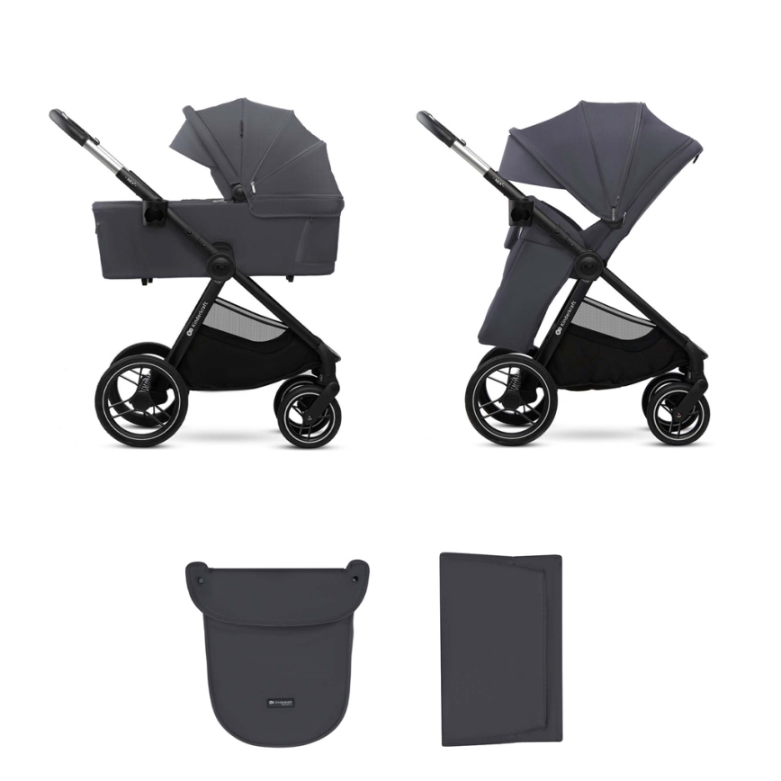 KINDERKRAFT - Комбінована коляска 2в1 NEA 2 Dark grey