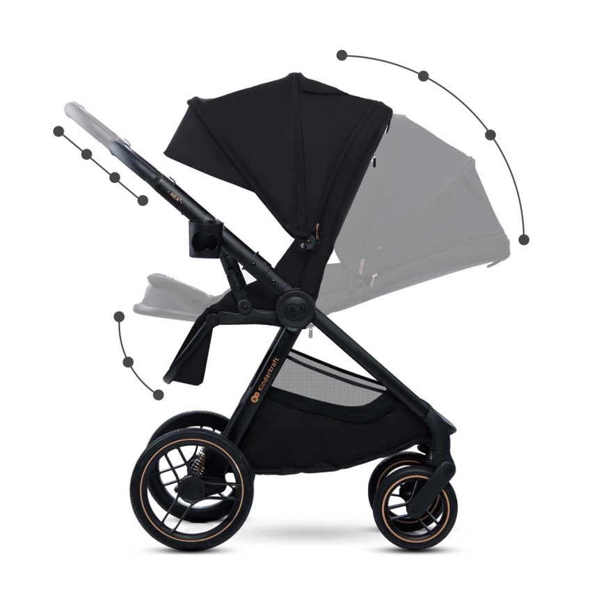 KINDERKRAFT - Комбінована коляска 2в1 NEA 2 Midnight black