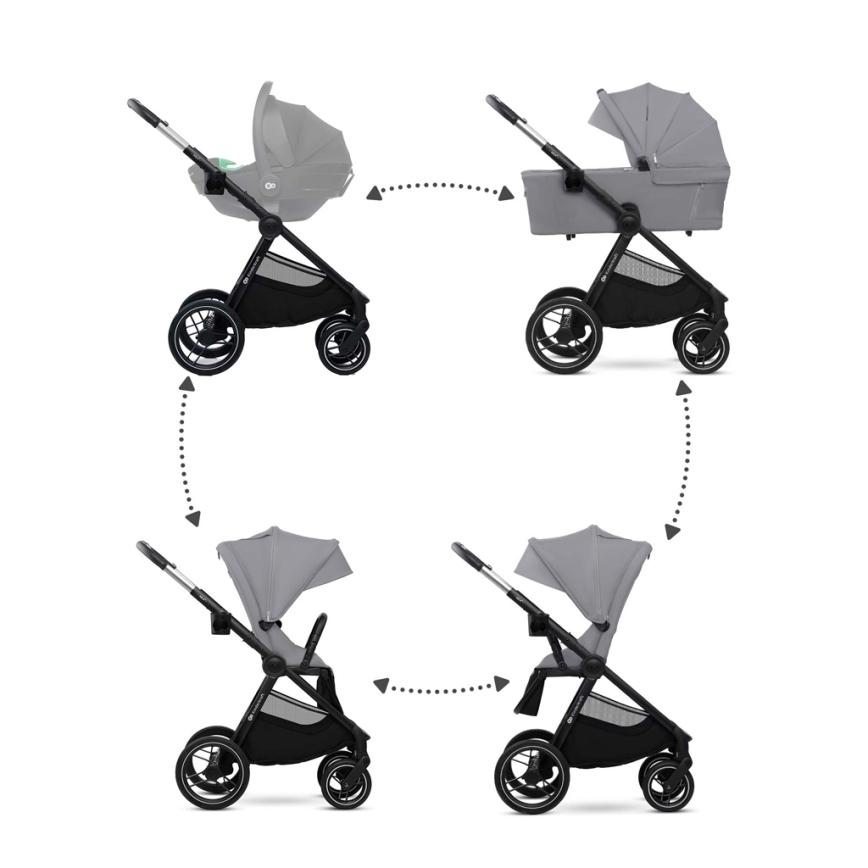 KINDERKRAFT - Комбінована коляска 2в1 NEA 2 Platinum grey