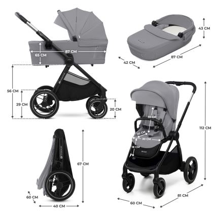 KINDERKRAFT - Комбінована коляска 2в1 NEA 2 Platinum grey