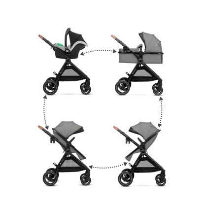 KINDERKRAFT - Комбінована коляска 3в1 ESME Moonlight grey + автокрісло MINK PRO