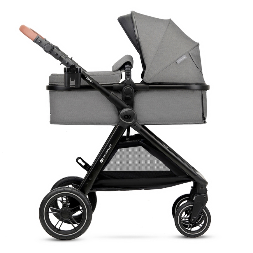 KINDERKRAFT - Комбінована коляска 3в1 ESME Moonlight grey + автокрісло MINK PRO