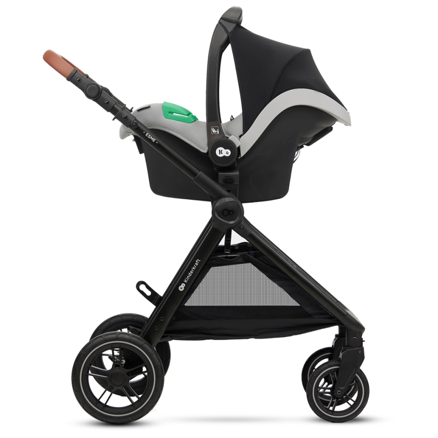 KINDERKRAFT - Комбінована коляска 3в1 ESME Moonlight grey + автокрісло MINK PRO