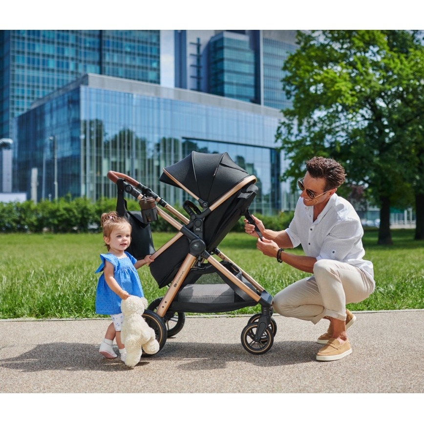 KINDERKRAFT - Комбінована коляска 3в1 ESME Pure black + автокрісло MINK PRO
