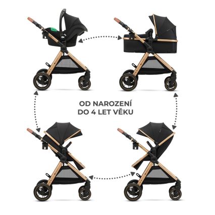 KINDERKRAFT - Комбінована коляска 3в1 ESME Pure black + автокрісло MINK PRO
