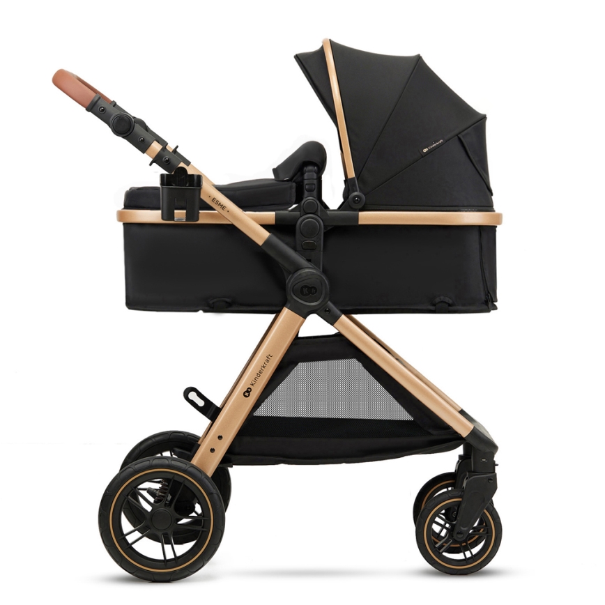 KINDERKRAFT - Комбінована коляска 3в1 ESME Pure black + автокрісло MINK PRO